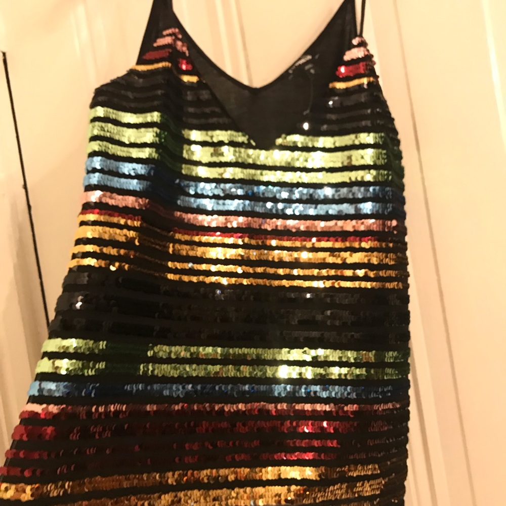 Express Multi-colored sequin top.